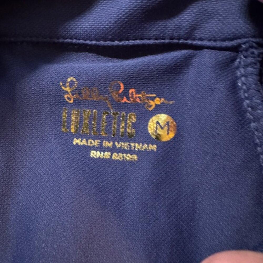 NWT Lilly Pulitzer Luxletic Martina Polo Top Navy UPF 50+ Golf Tank Medium - Picture 9 of 9